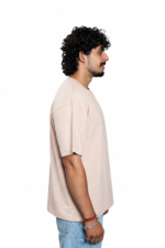 Men's French Terry Baggy Oversized T-Shirt | Beige - Image 2
