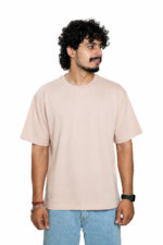 Men's French Terry Baggy Oversized T-Shirt | Beige
