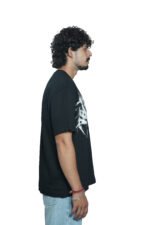 Men's French Terry Baggy Oversized Acid wash Graphic T-Shirt | Black - Image 3