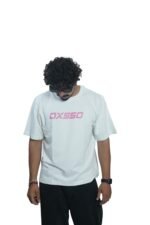 Men's French Terry & Cotton Blend Baggy Boxy Fit Oversized T-Shirt | White - Image 2