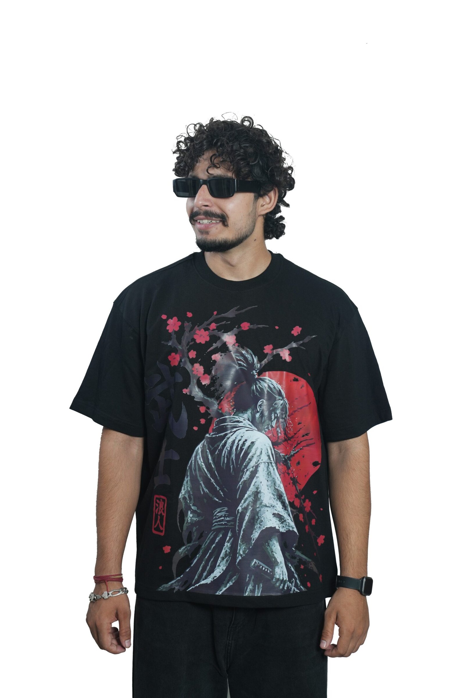KPS06829.JPG-3mb Men's French Terry Baggy Oversized Graphic T-Shirt | Black - Image 1