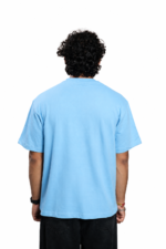 Men's French Terry Baggy Oversized T-Shirt | Blue - Image 3
