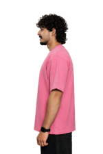 Men's French Terry Baggy Oversized T-Shirt | Pink - Image 3