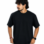Men's French Terry Baggy Oversized T-Shirt | Black